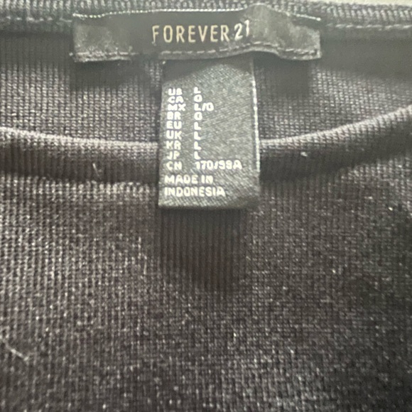 Size Large Black Forever 21 Fitted Midi Dress - Picture 3 of 3